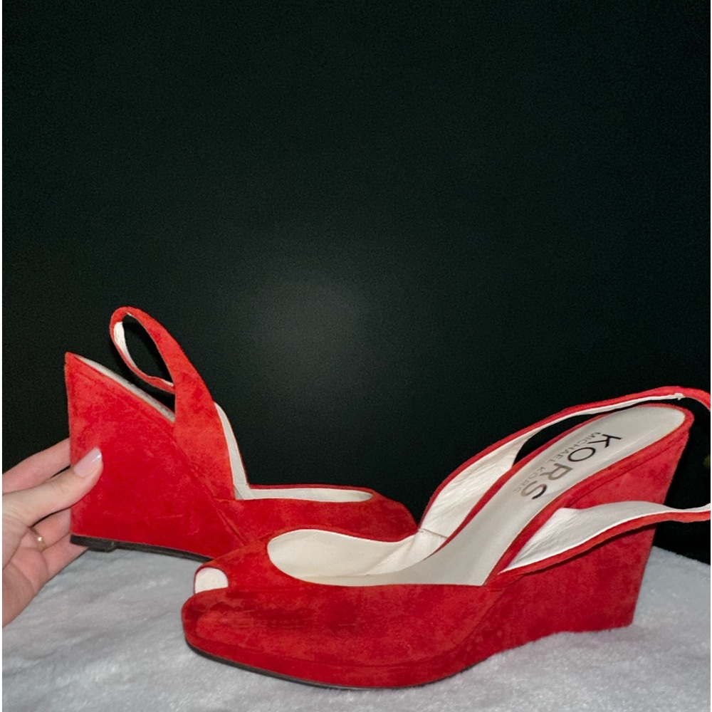 Michael Kors red wedges